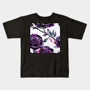 Watercolor rose pattern design Kids T-Shirt